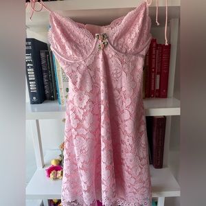 For love and Lemons Creamsicle Lace Slip Dress Pink